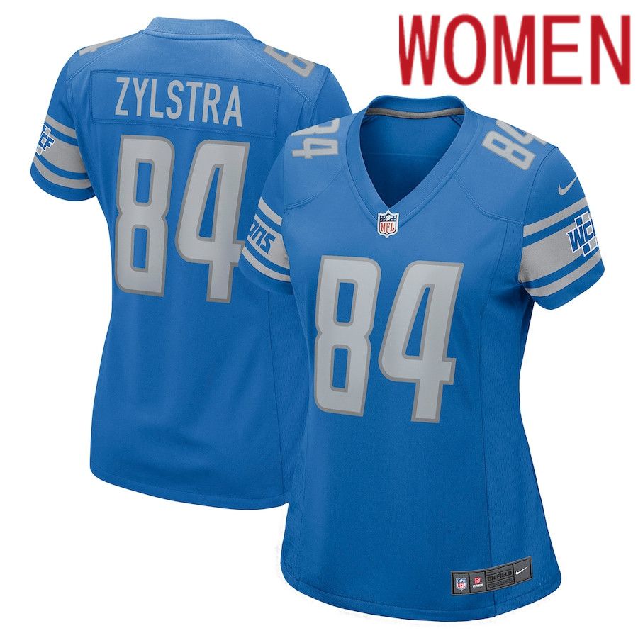 Women Detroit Lions #84 Shane Zylstra Nike Blue Game NFL Jersey->women nfl jersey->Women Jersey